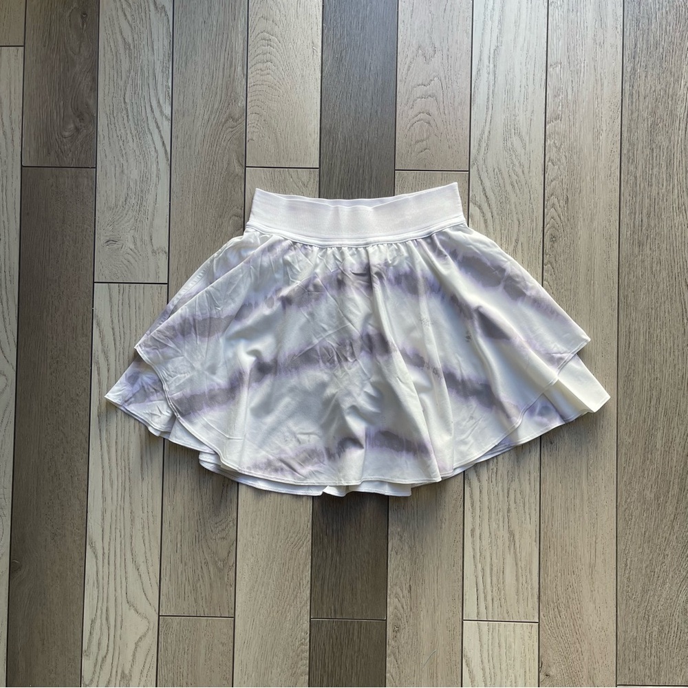 Lululemon Athletica White and Purple Skater Skirt